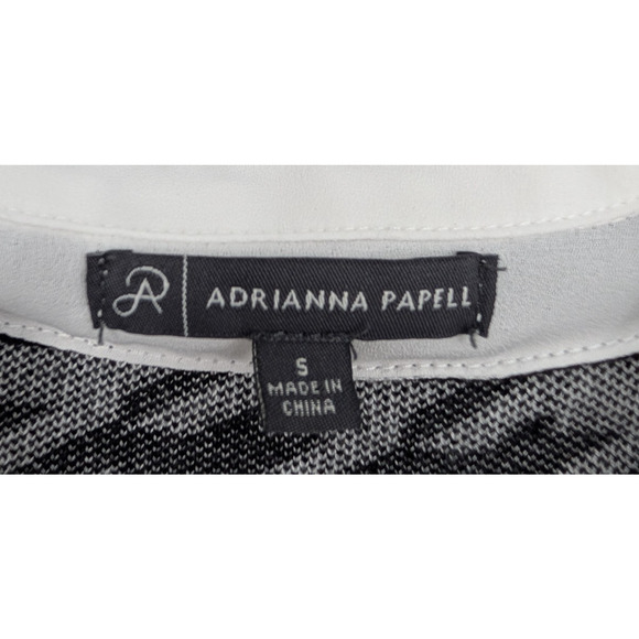 Adrianna Papell Black Houndstooth Sweater Vest Layered Collared Shirt 90s Twee - Picture 9 of 12